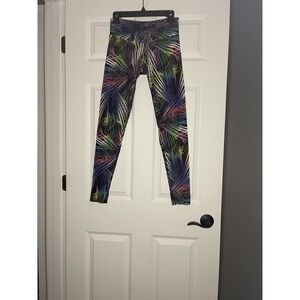 Onzie Small/medium Leggings Neon Krypton Palm Print